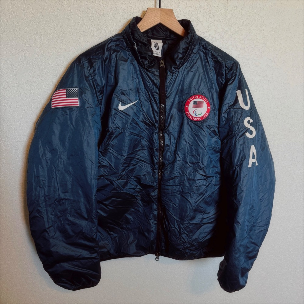 Nike Team USA Paralympic Olympic Puffer Jacket XXL Blue
